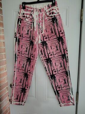 One of a Kind Heuristic Silk Designer Chic Base Jeans 26